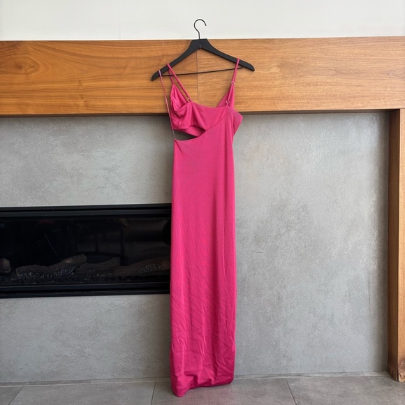 NWOT NBD Titan Gown in Fuchsia Side Cut Out Maxi Dress, Size S - Picture 12 of 16